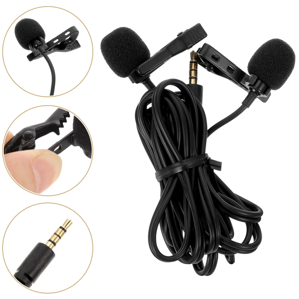 Lapel Microphone Mobile Phone High Sensitivity Recording Mic for Meeting Interview