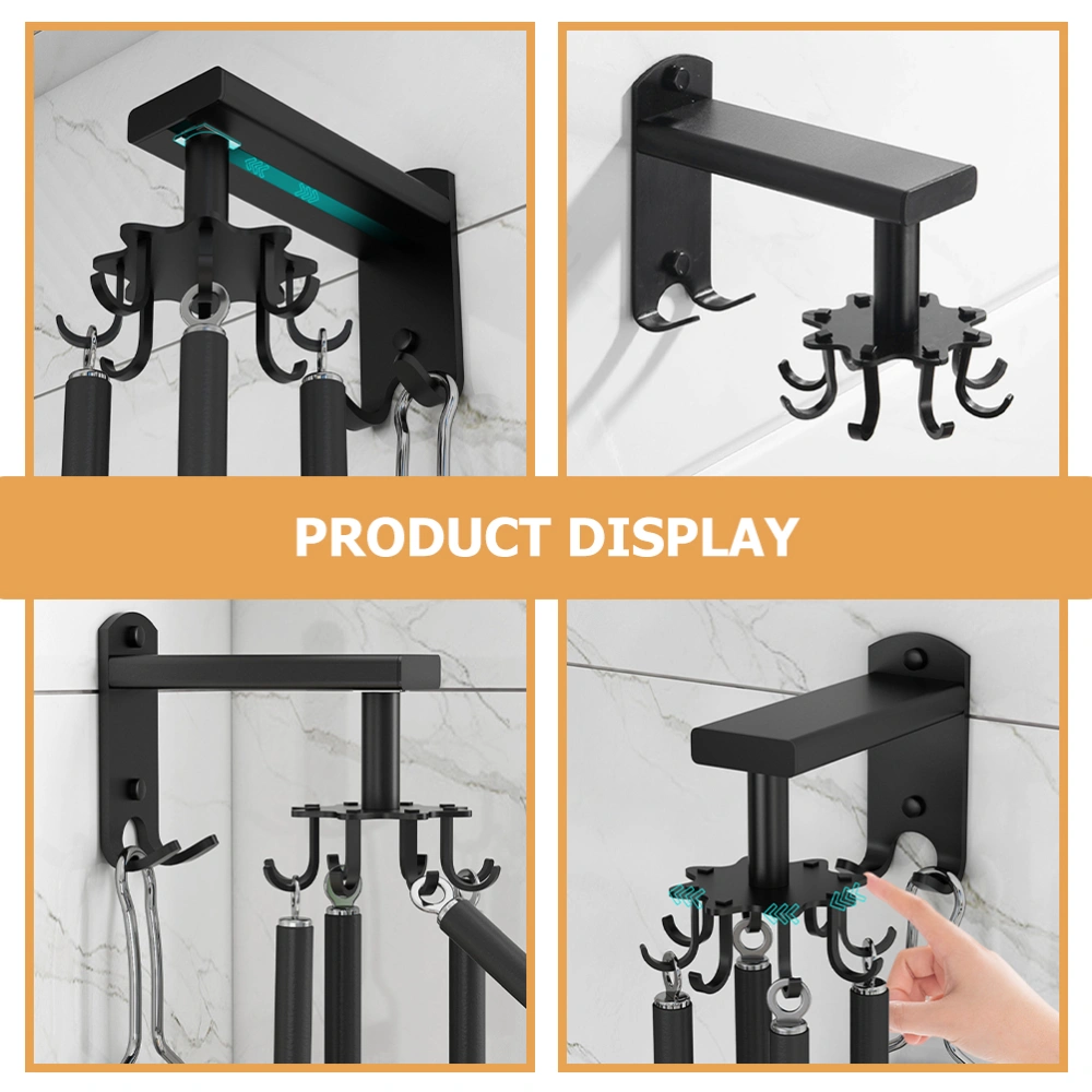 1 Set of Aluminium Alloy Hook Screw Install Practical 8-claw Wall Mount Rotating Hanger