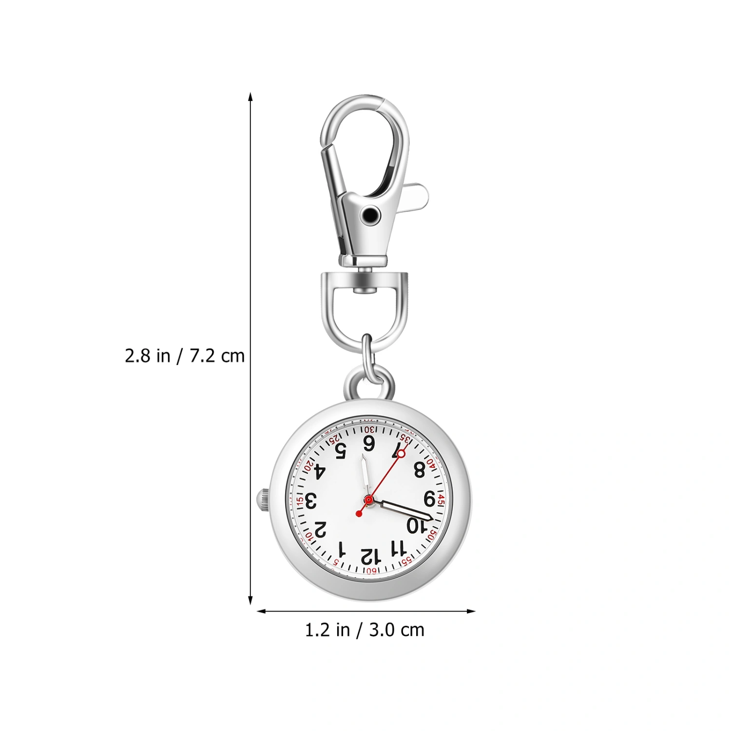 2 Pcs Pocket Watches Keyring Watches with Buckle Pendant Keychain Wrist Watches Nurse Watches for Women Men