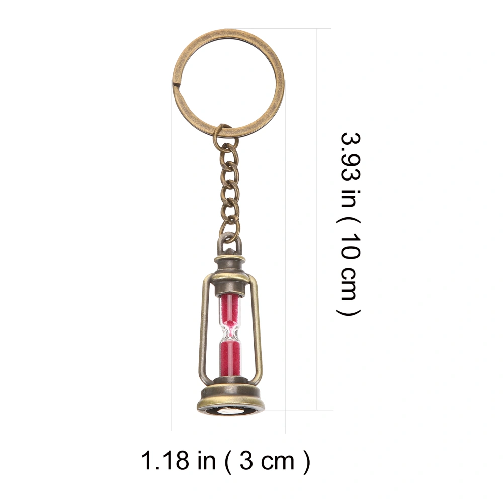 5pcs Hourglass Key Chains Vintage Sand Timer Key Chains Creative Keychain Decor