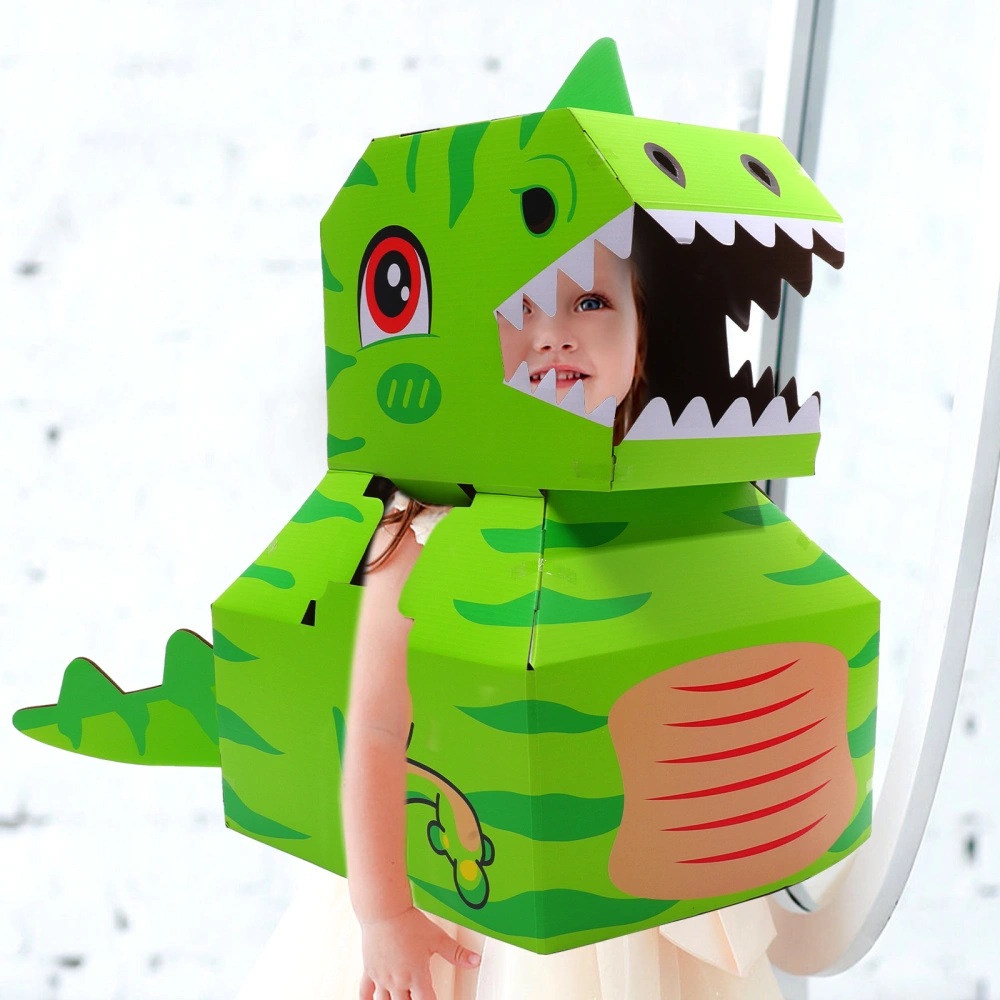 1 Set Wearable DIY Toy Paper Dinosaurs Cardboard Box Kid Carton Box Wearable Toy for Fun