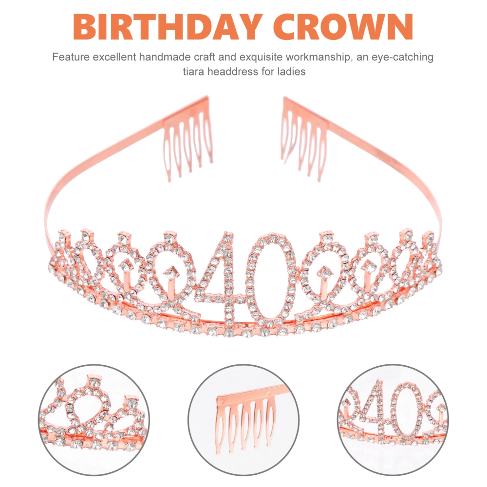 1 Set Birthday Sash Tiara with Pin Birthday Party Decorations for Women