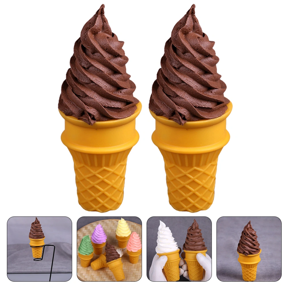 2Pcs Simulated Ice Cream Models Decorative Children Toys Photoing Ice Cream Decors