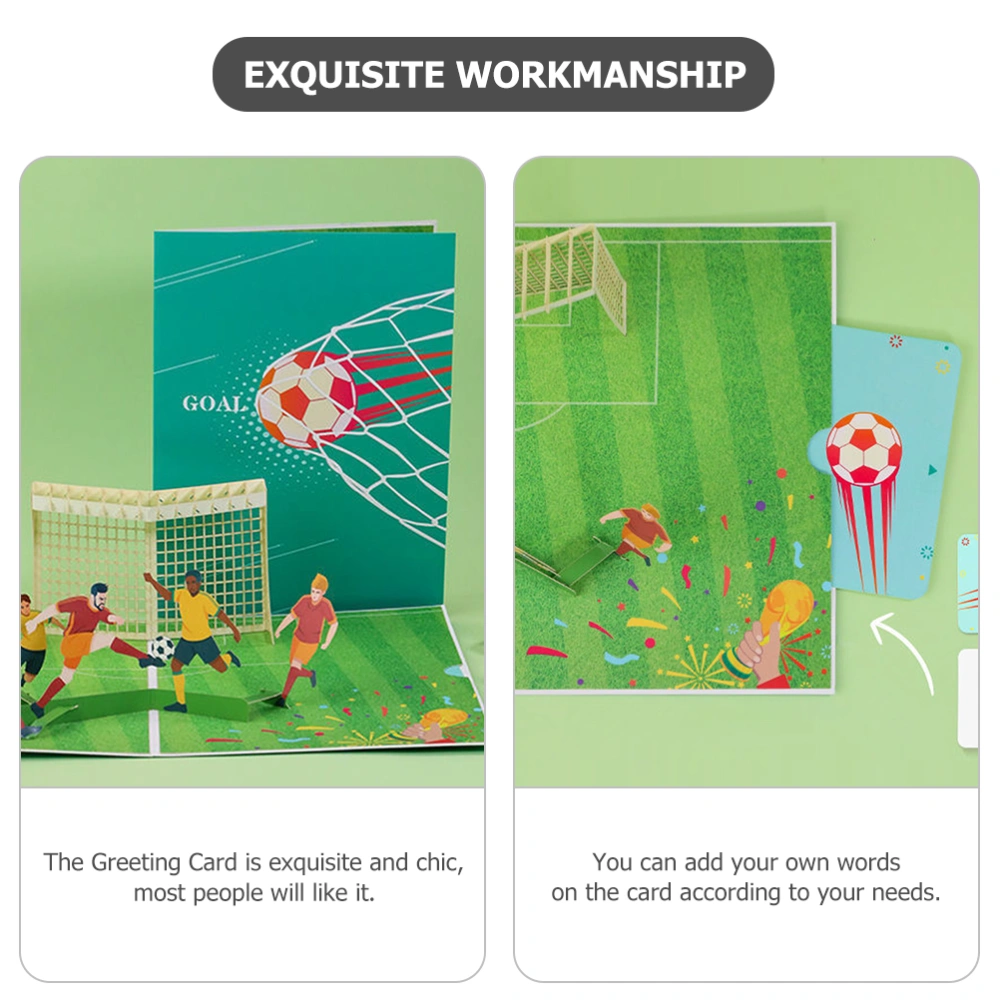 Decorative Birthday Card Cartoon Soccer Card Compact Pop Up Card Birthday Accessory