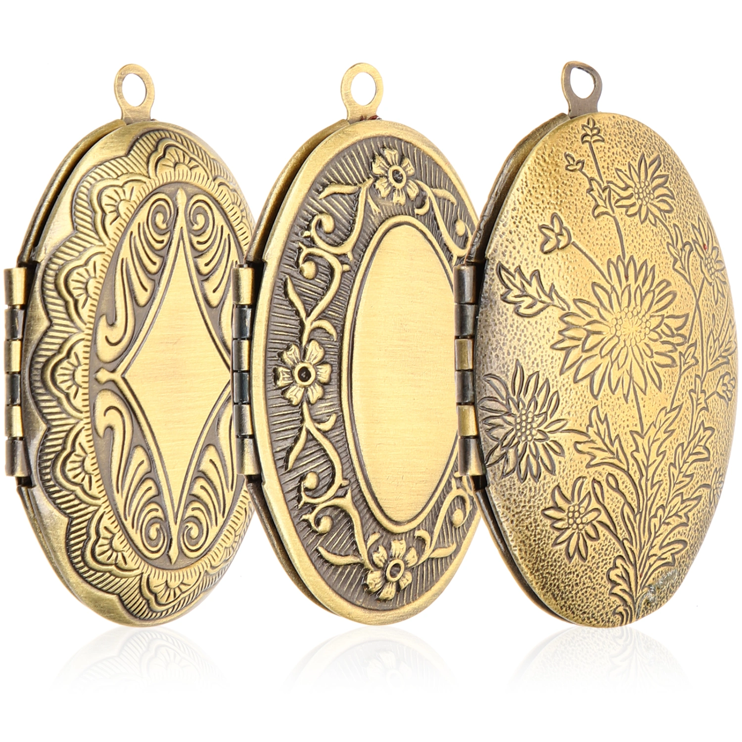 3Pcs Bouquet Photo Locket Small Photo Pendant Memorial Photo Pendants Picture Holder Charms