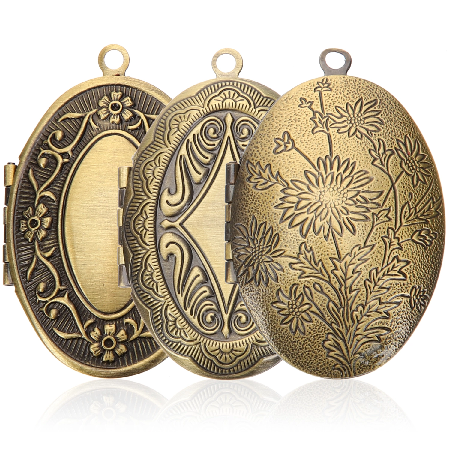 3Pcs Bouquet Photo Locket Small Photo Pendant Memorial Photo Pendants Picture Holder Charms
