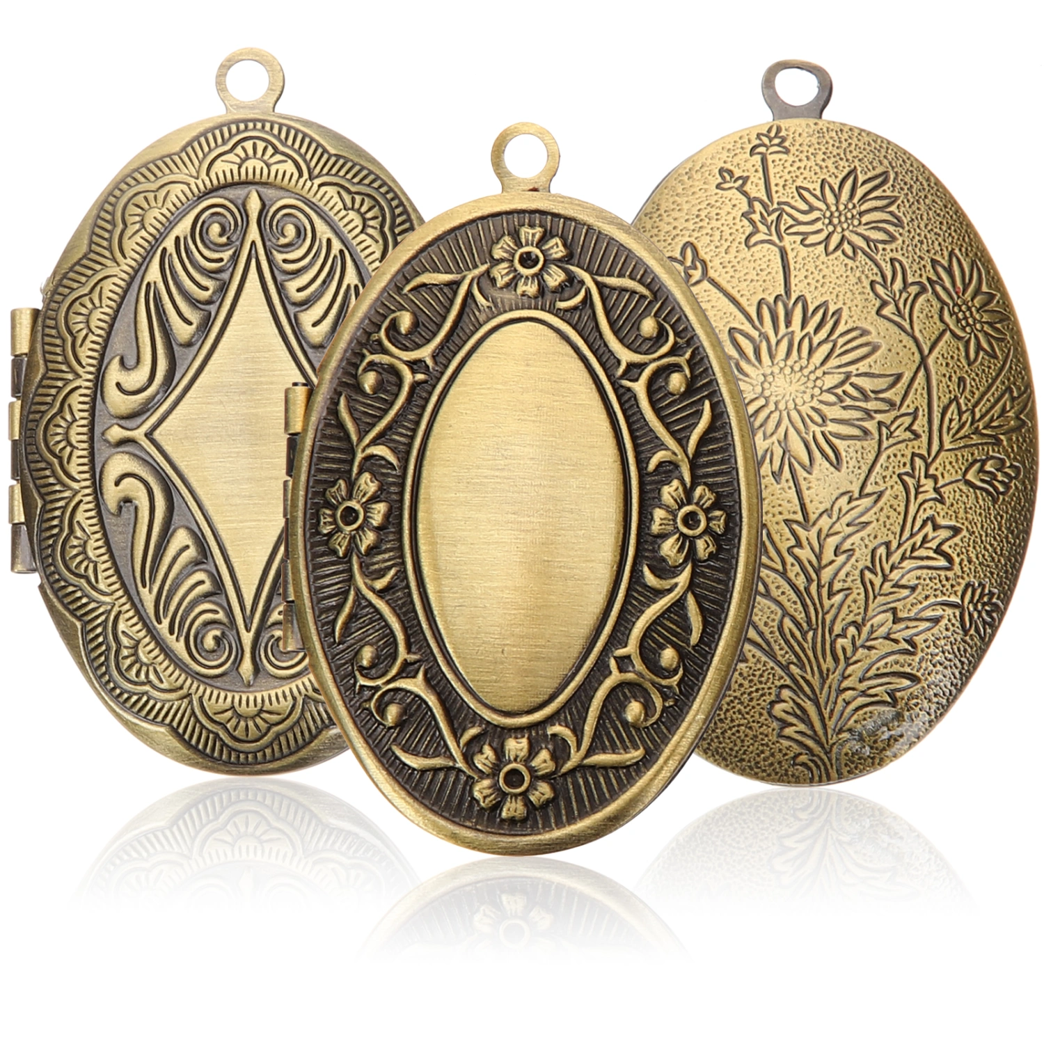 3Pcs Bouquet Photo Locket Small Photo Pendant Memorial Photo Pendants Picture Holder Charms