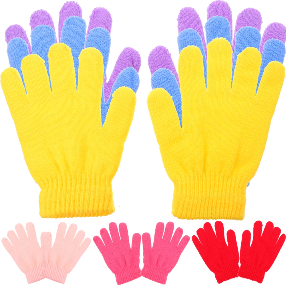 6 Pairs of Finger Mittens Non-Skid Mittens Winter Finger Gloves Outdoor Gloves Finger Gloves