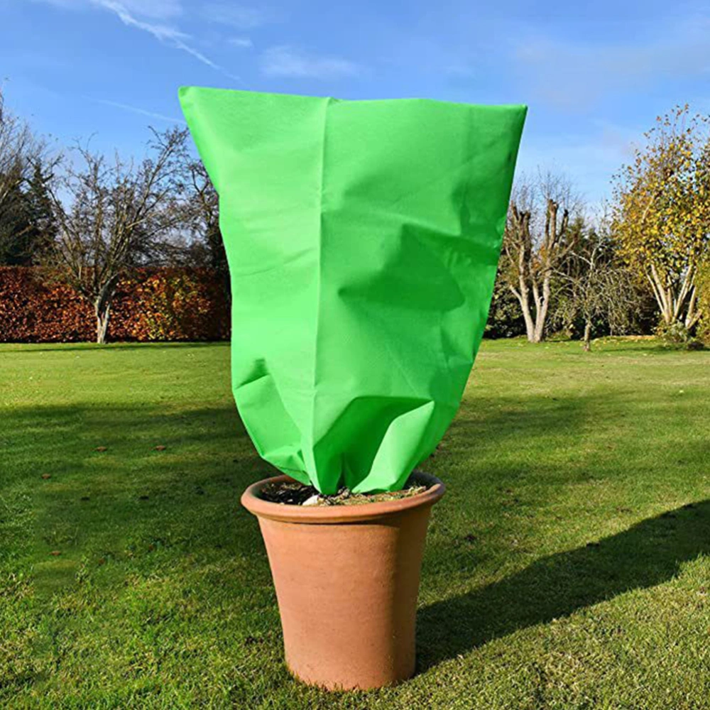 3pcs Non-woven Plant Cover Garden Vegetable Plant Drawstring Design Protector