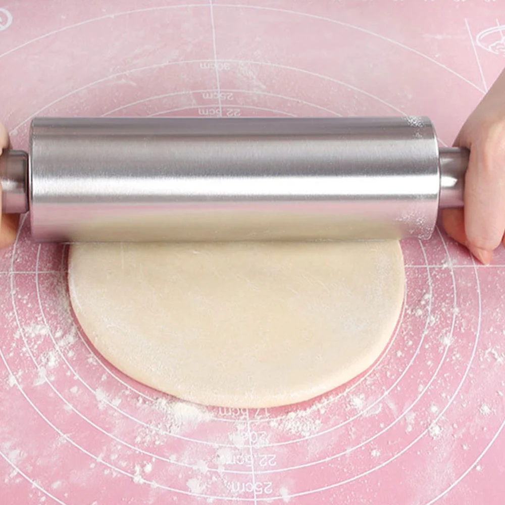 Rolling Pin for Baking Non-Stick Roller for Baking Stainless Steel Dough Roller Metal Rolling Pin