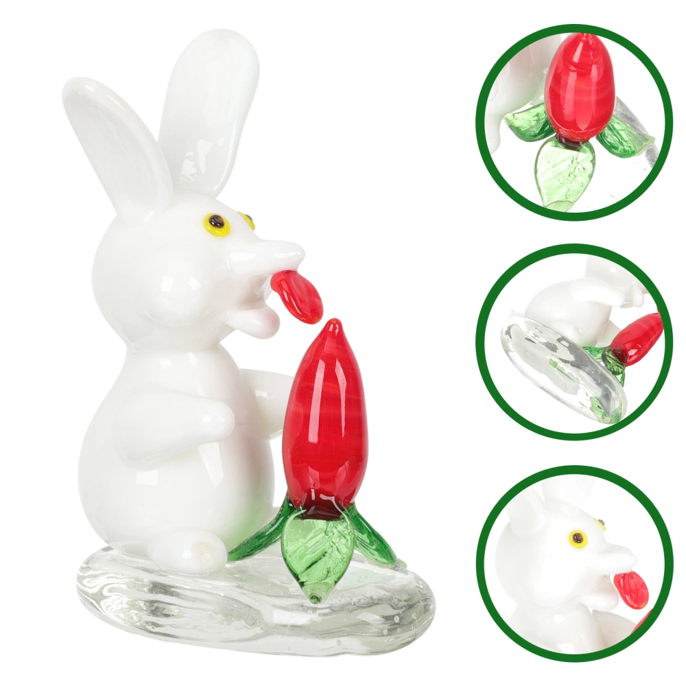 Easter Glass Rabbit Figurine Glass Year of the Rabbit Bunny Figurine Zodiac Rabbit Ornament