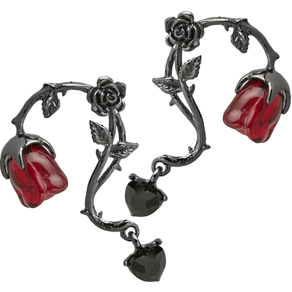 1 Pair Women Earrings Girls Gothic Earrings Rose Ear Jewelries Ear Decorations