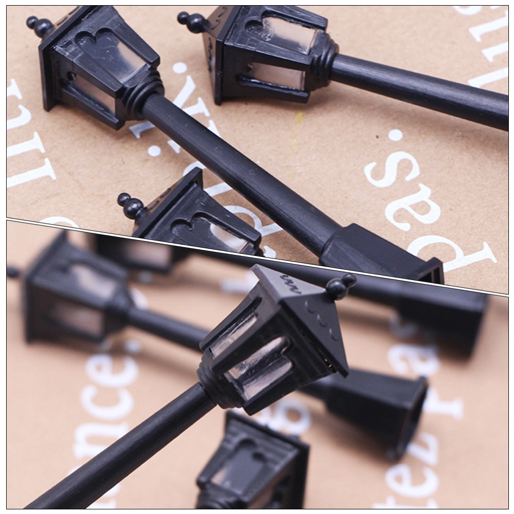 10Pcs Mini House Street Light Models Decorative Street Light Models Miniature Street Lamps