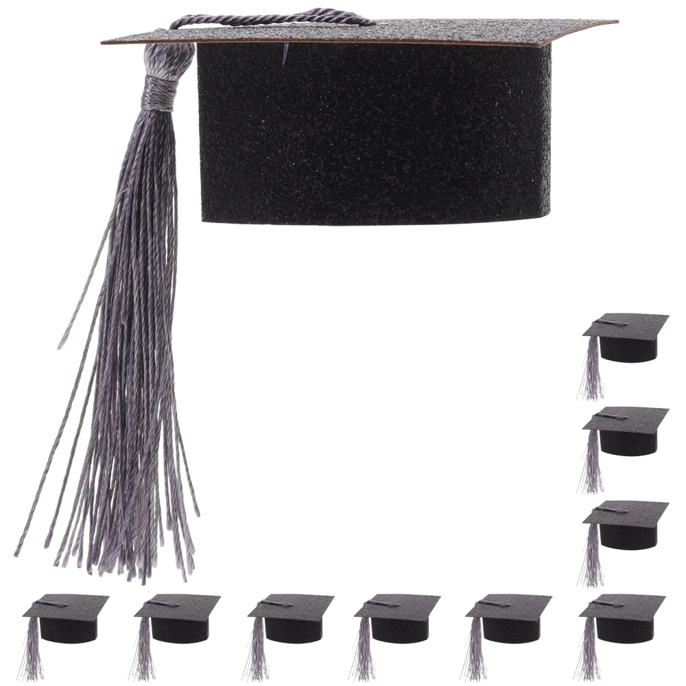 10pcs Mini Graduation Cap Goblet Cover Doctoral Hats Wine Goblet Cup Cover