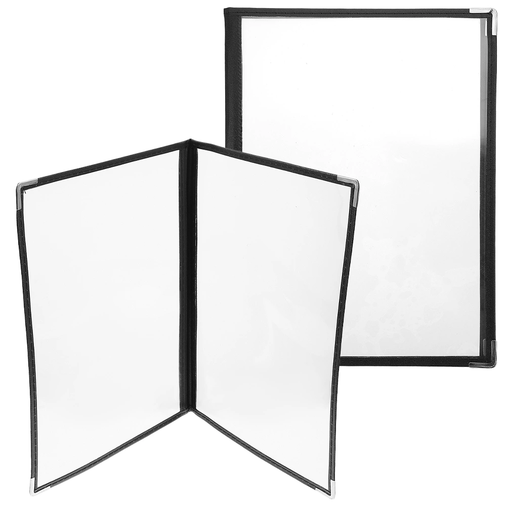 2Pcs Clear Binder Cover Restaurant Menu Binder Daily Use Restaurant Loose-leaf Folder