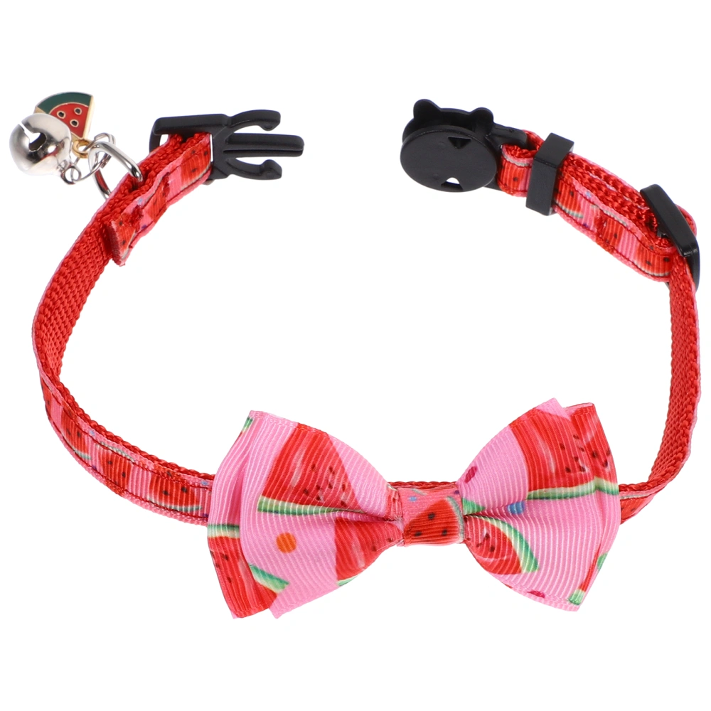 Wear-resistant Cat Collar Reusable Dog Collar Outdoor Kitten Collar Dog Supply with Bow