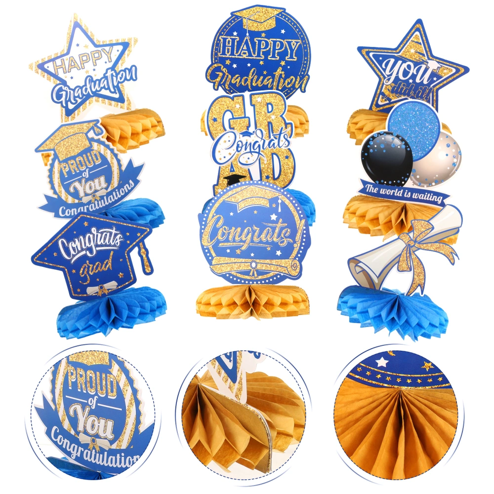 1 Set Graduation Honeycomb Table Centerpiece Graduation Party Decorations Honeycomb Centerpieces