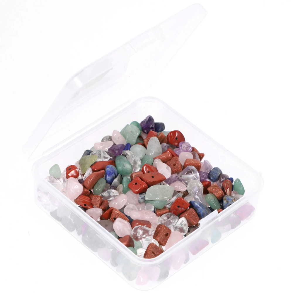 1 Box of Multicolor Natural Stone Beads Irregular Stone Drilled DIY Loose Stone Bead