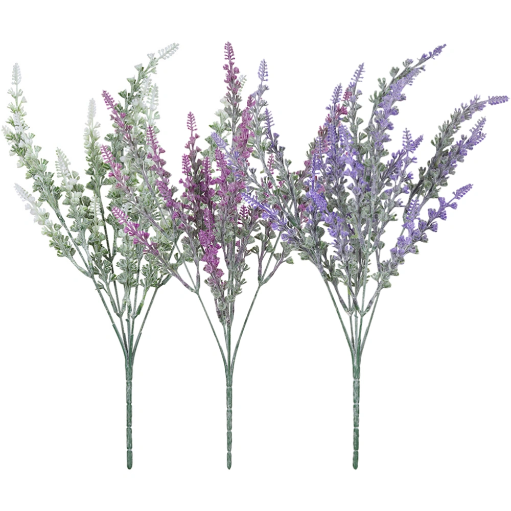 3pcs Artificial Lavender Flowers DIY Artificial Lavender Stems Flower Arrangement Accessory