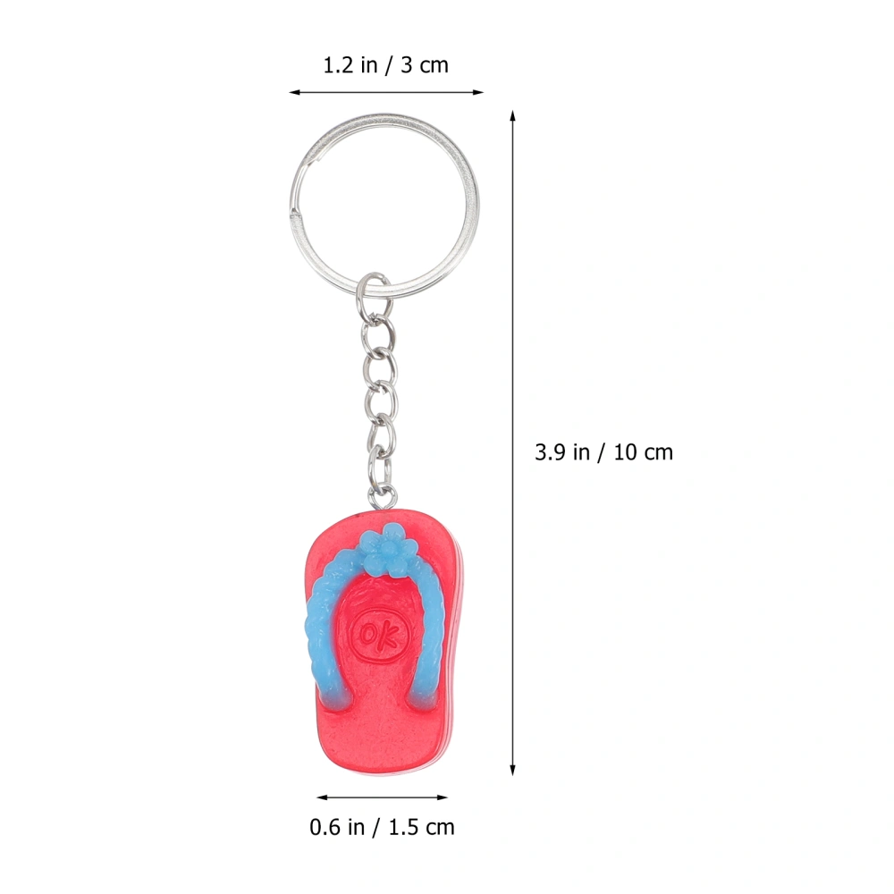 14pcs Slipper Design Keychain Mini Shoes Keychain Cartoon Slipper Keyrings