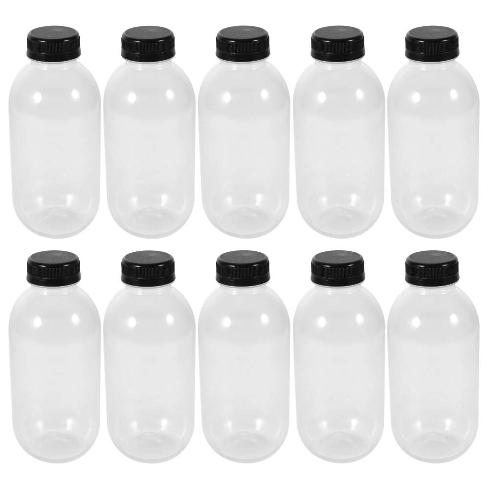 10Pcs Household Juice Bottles Drinking Clear Bottles Reusable Milk Bottles Empty Bottles for Travel (500ml)