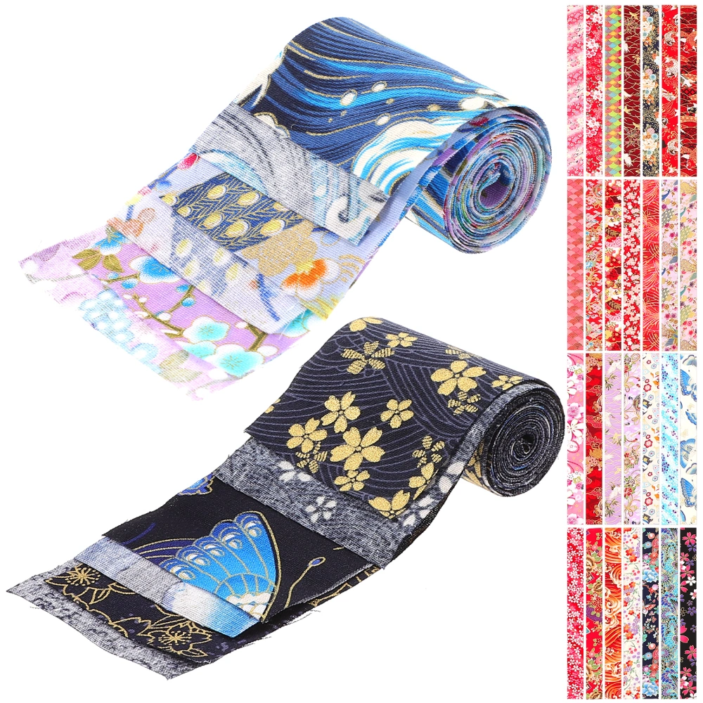 40 Sheets Cotton Fabric Strips Fabric Strips DIY Craft Fabric Bundle  for Patchwork Art