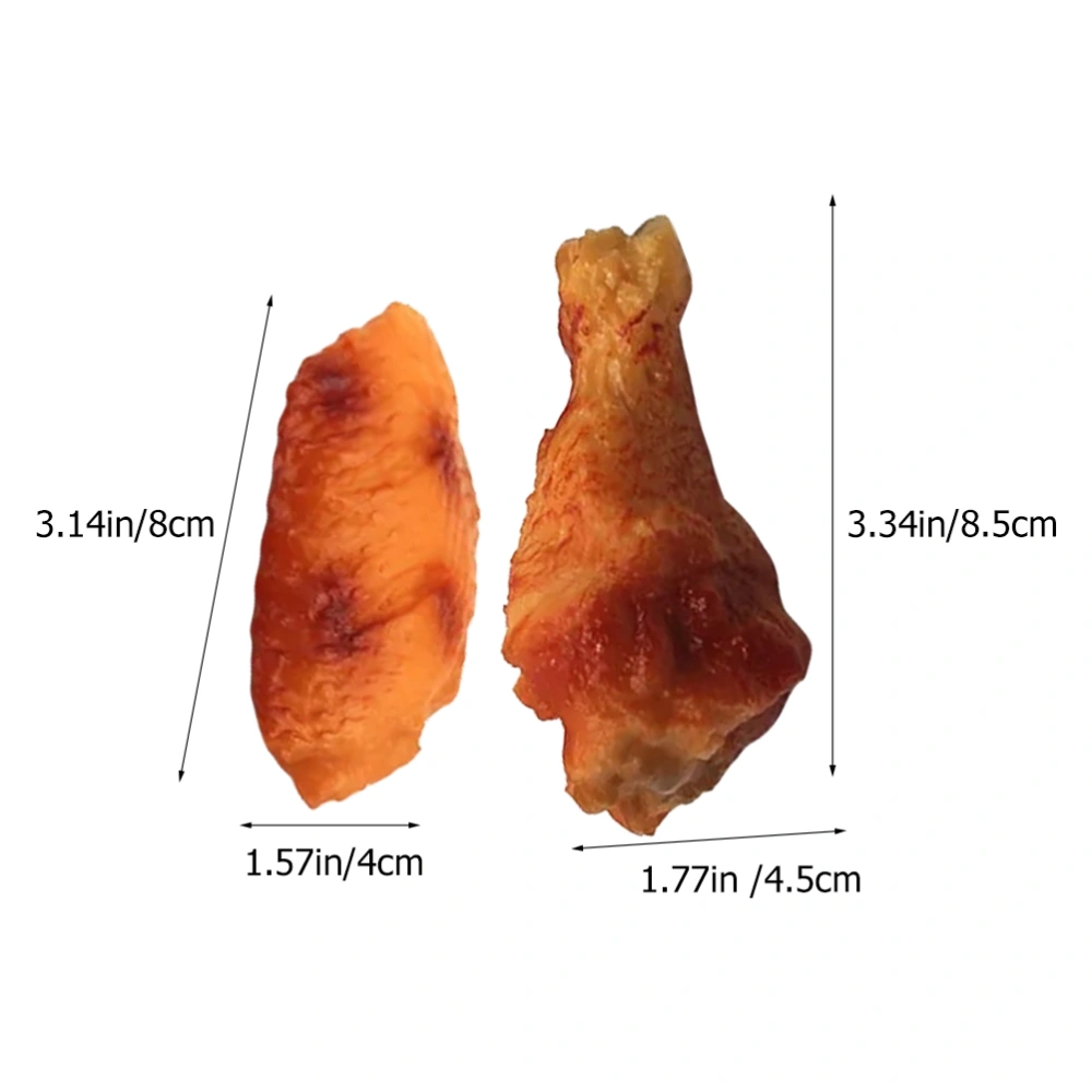 1 Set Simulated Chicken Leg Chicken Wings Fake Food Model for Restaurant Kitchen Decor