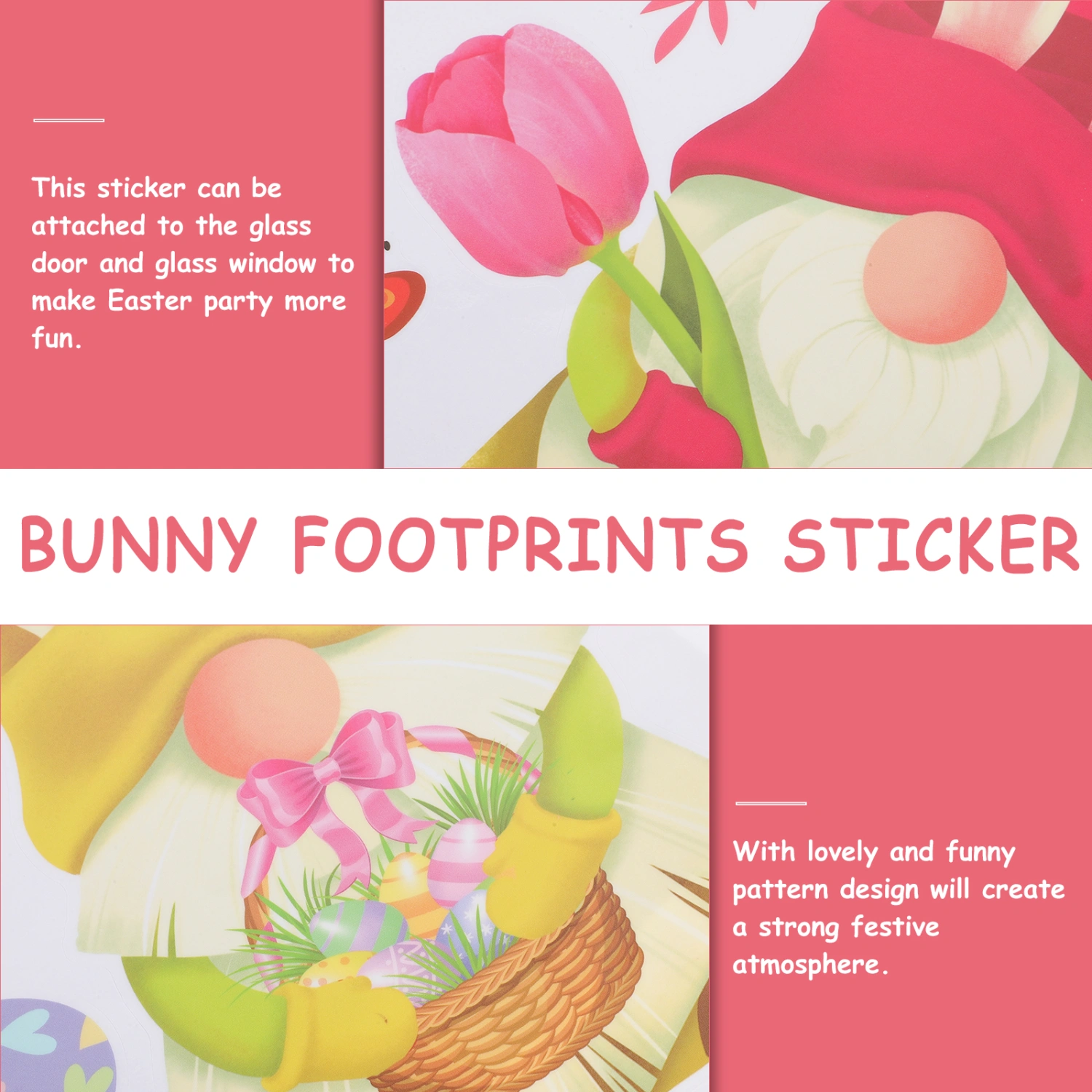9 sheets of Easter Window Cling Sticker Easter Window Decal Door Decoration