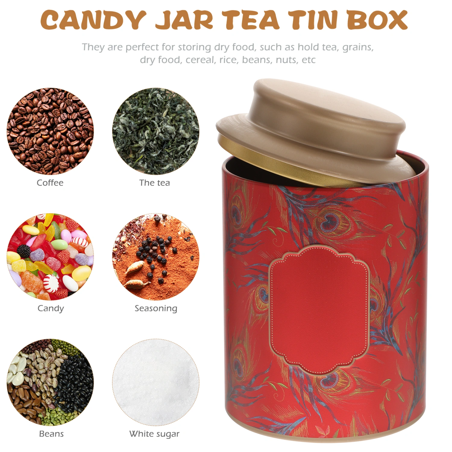 Tea Can Airtight Tea Can Portable Tea Canister Home Kitchen Storage Metal Candy Container(125ml)