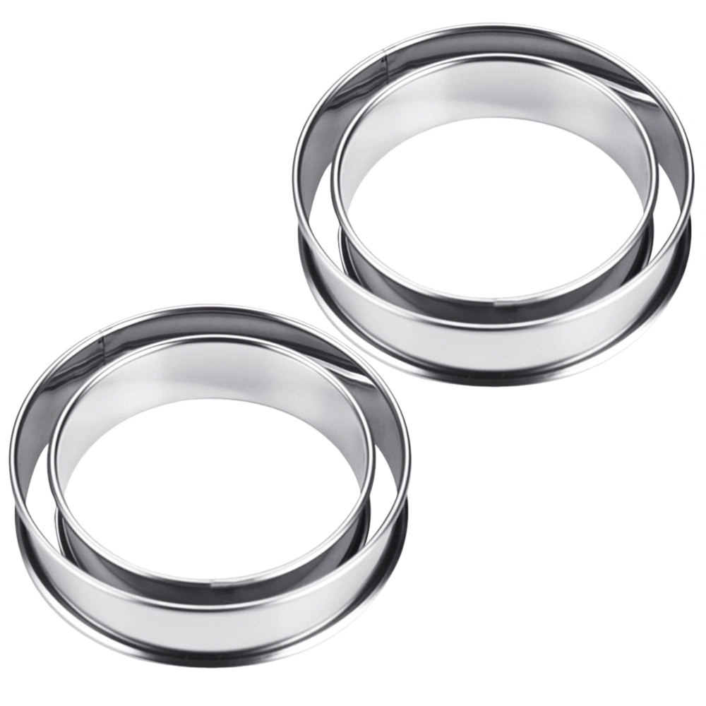 4Pcs Muffin Rings Double Rolled Stainless Steel Crumpet Tart Rings for Baking