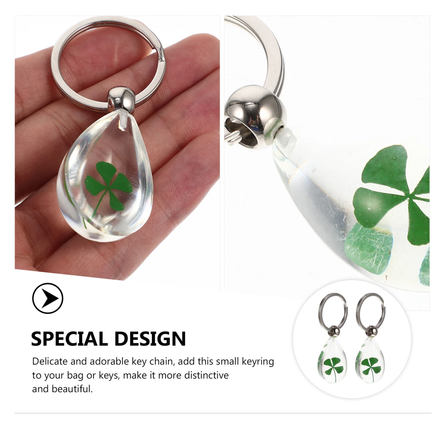 2Pcs St.Patrick Day Key Holders Four-Leaf Keychains Bag Backpack Hanging Decors