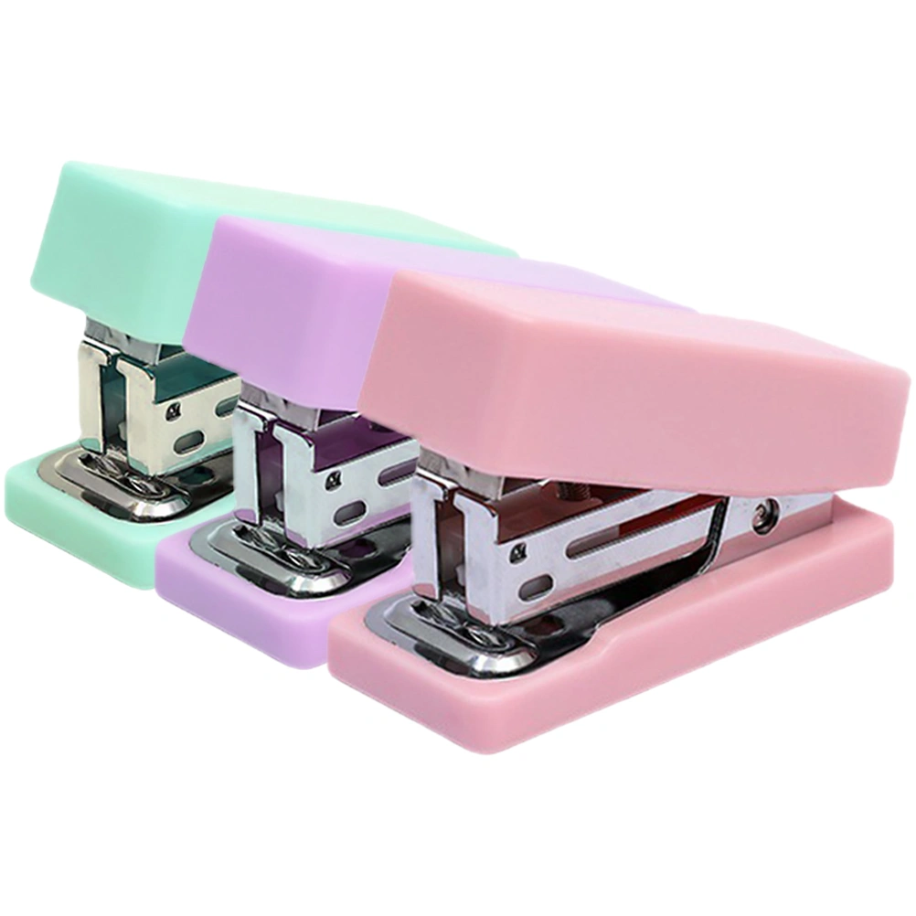 3Pcs Metal Staplers Multi-function Hand Staplers Professional Office Staplers Office Supply