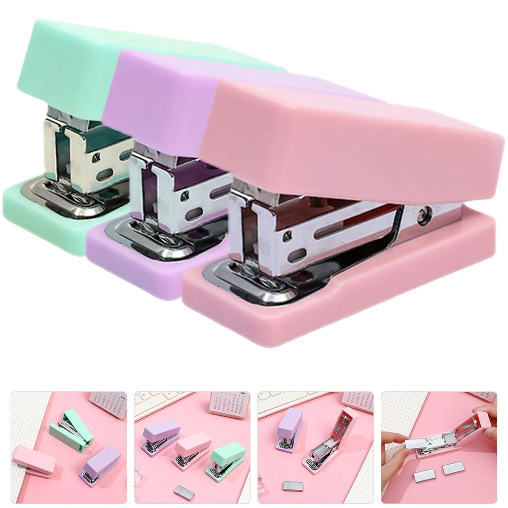 3Pcs Metal Staplers Multi-function Hand Staplers Professional Office Staplers Office Supply