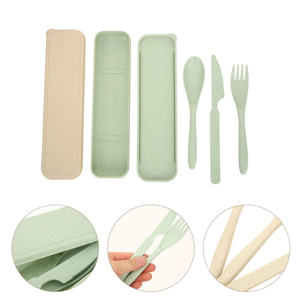 2 Sets  Travel Camping Tableware Dishware Set Portable Kitchen Set Outdoor Cutlery