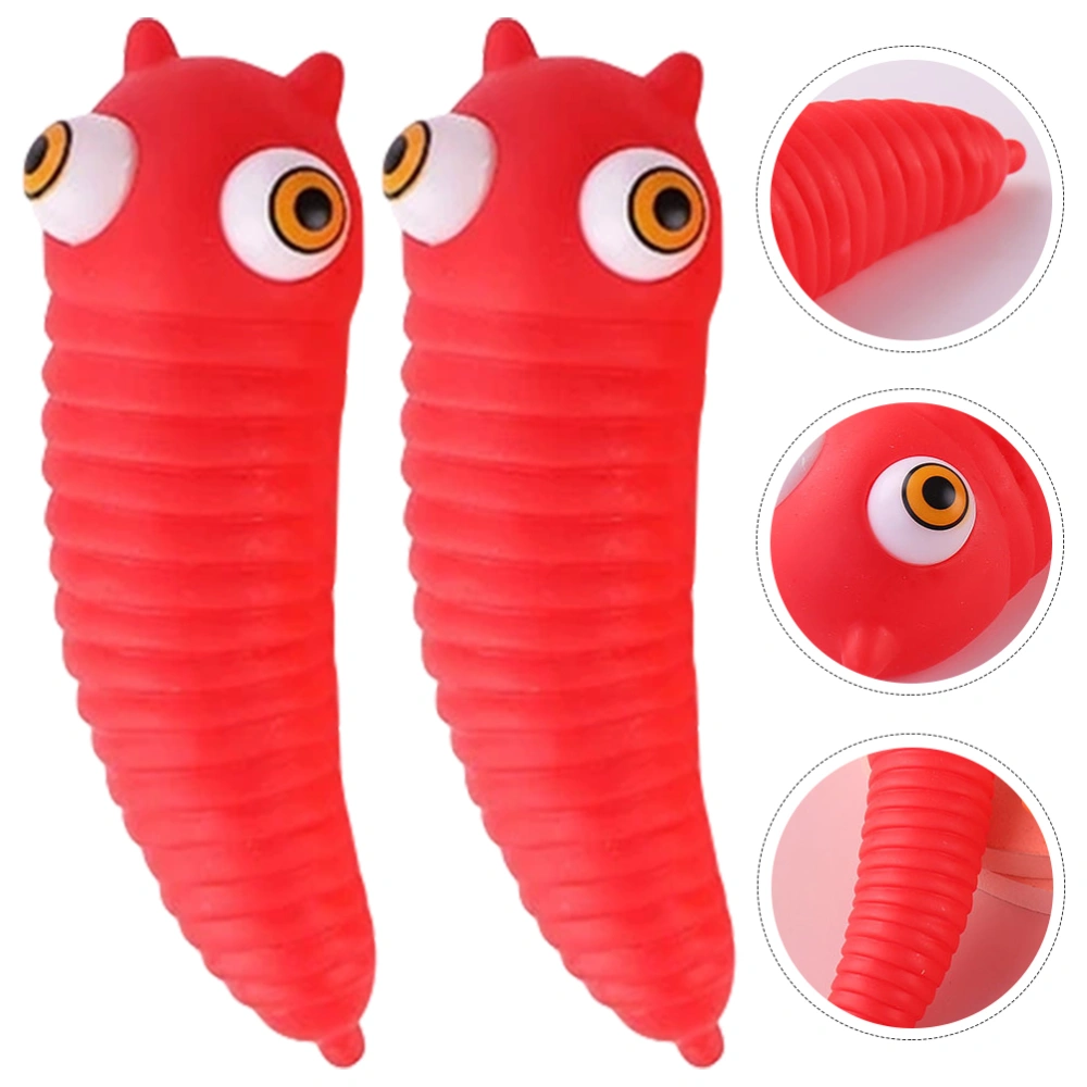 2Pcs Fidget Caterpillar Toys Sensory Caterpillar Toys Squeeze Toys Stress Relieve Toys Funny Fidget Toys