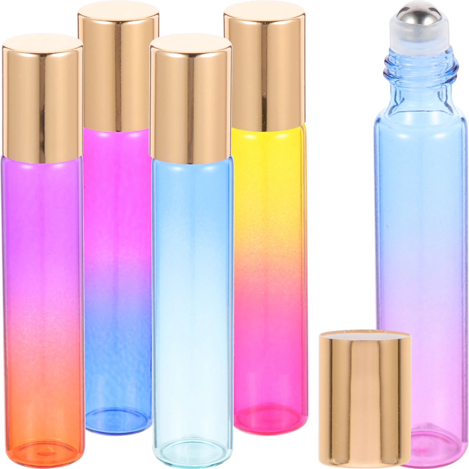5Pcs Essential Oil Roller Bottles Decorative Colored Roll On Bottles Refillable Essential Oil Bottles
