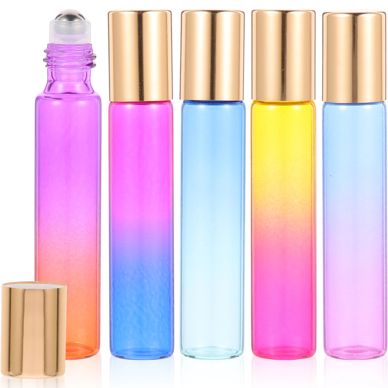 5Pcs Essential Oil Roller Bottles Decorative Colored Roll On Bottles Refillable Essential Oil Bottles