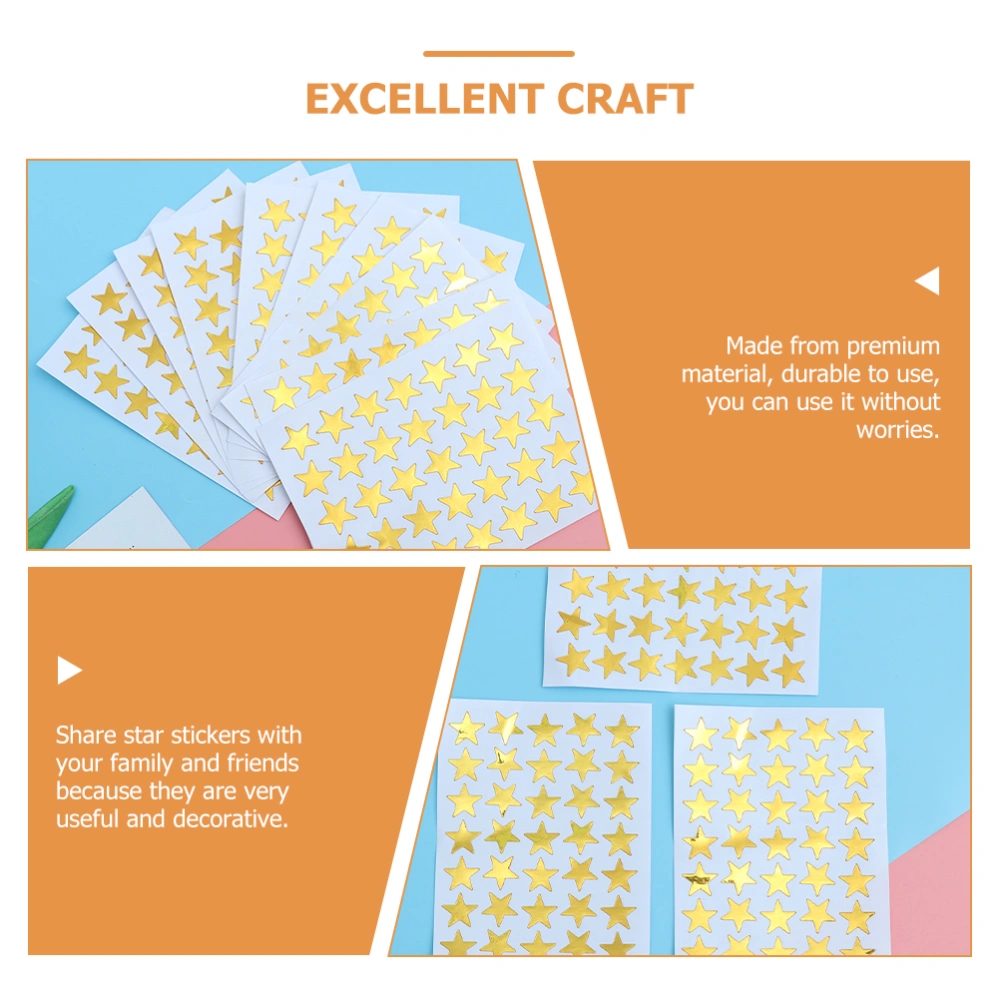 50 Sheets Star Stickers Adhesive Star Shaped Adhesive Stickers Students Reward Stickers