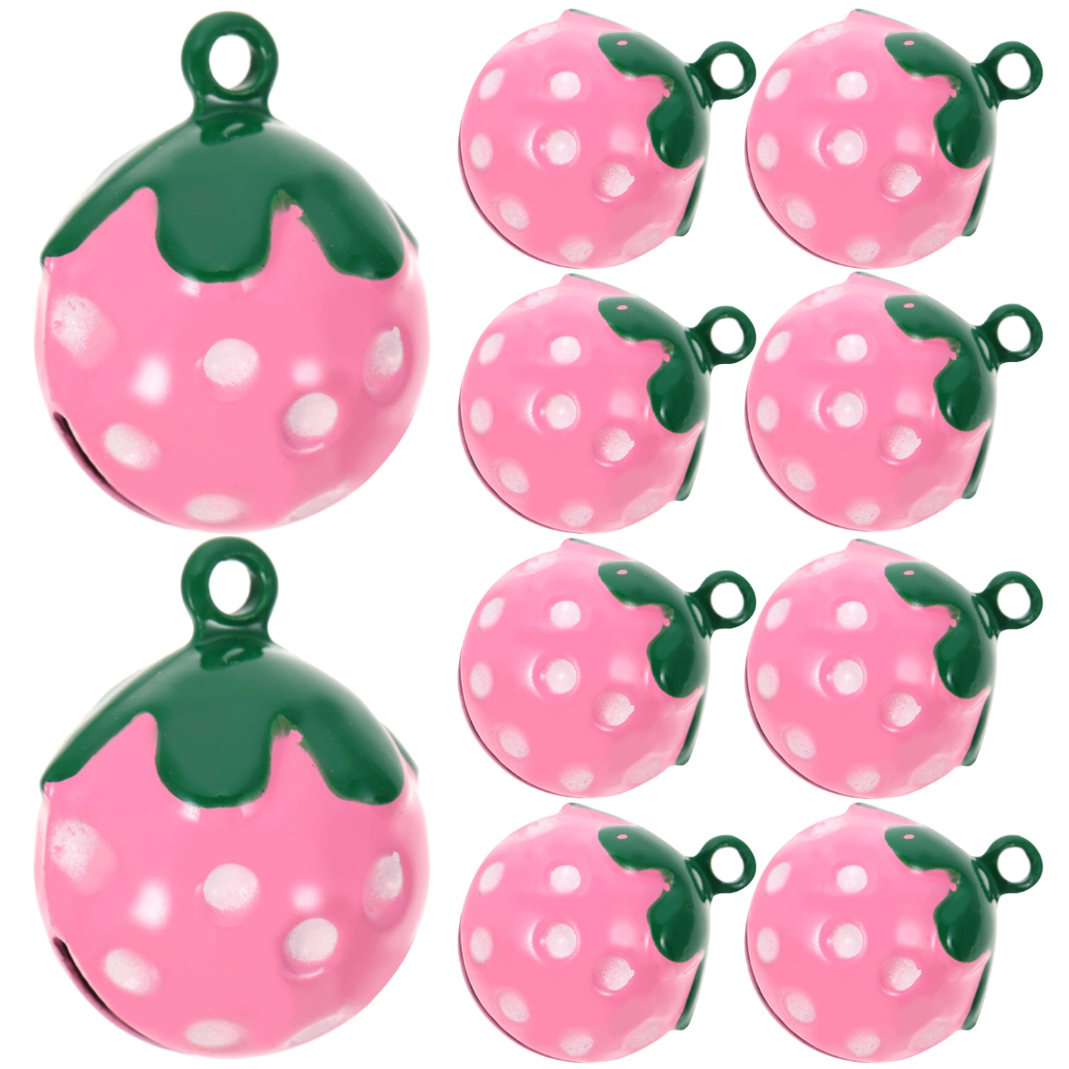 10Pcs Cartoon Pet Pendants Strawberry Shaped Jingle Bells Pet Collar Accessories
