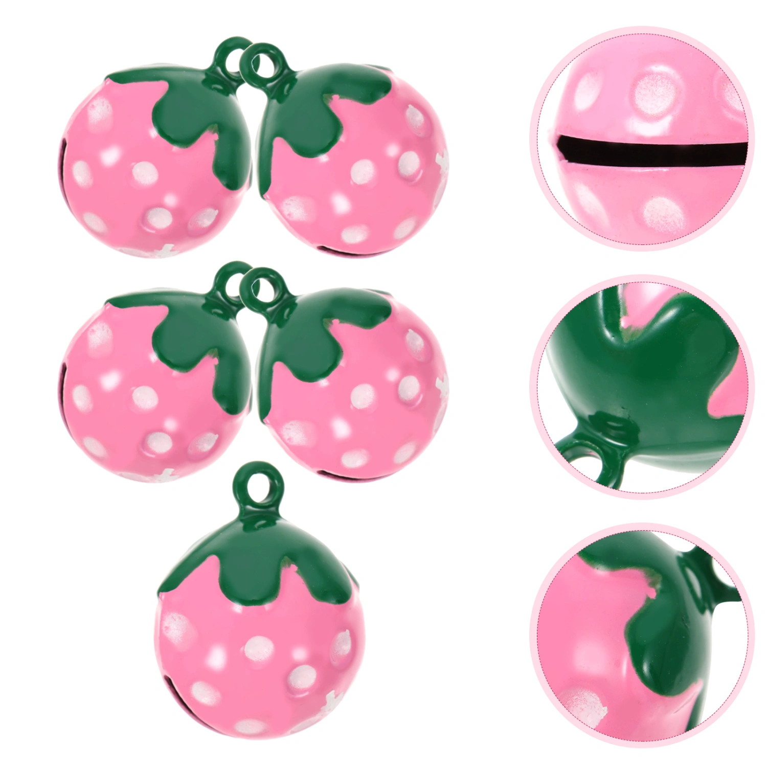 10Pcs Cartoon Pet Pendants Strawberry Shaped Jingle Bells Pet Collar Accessories