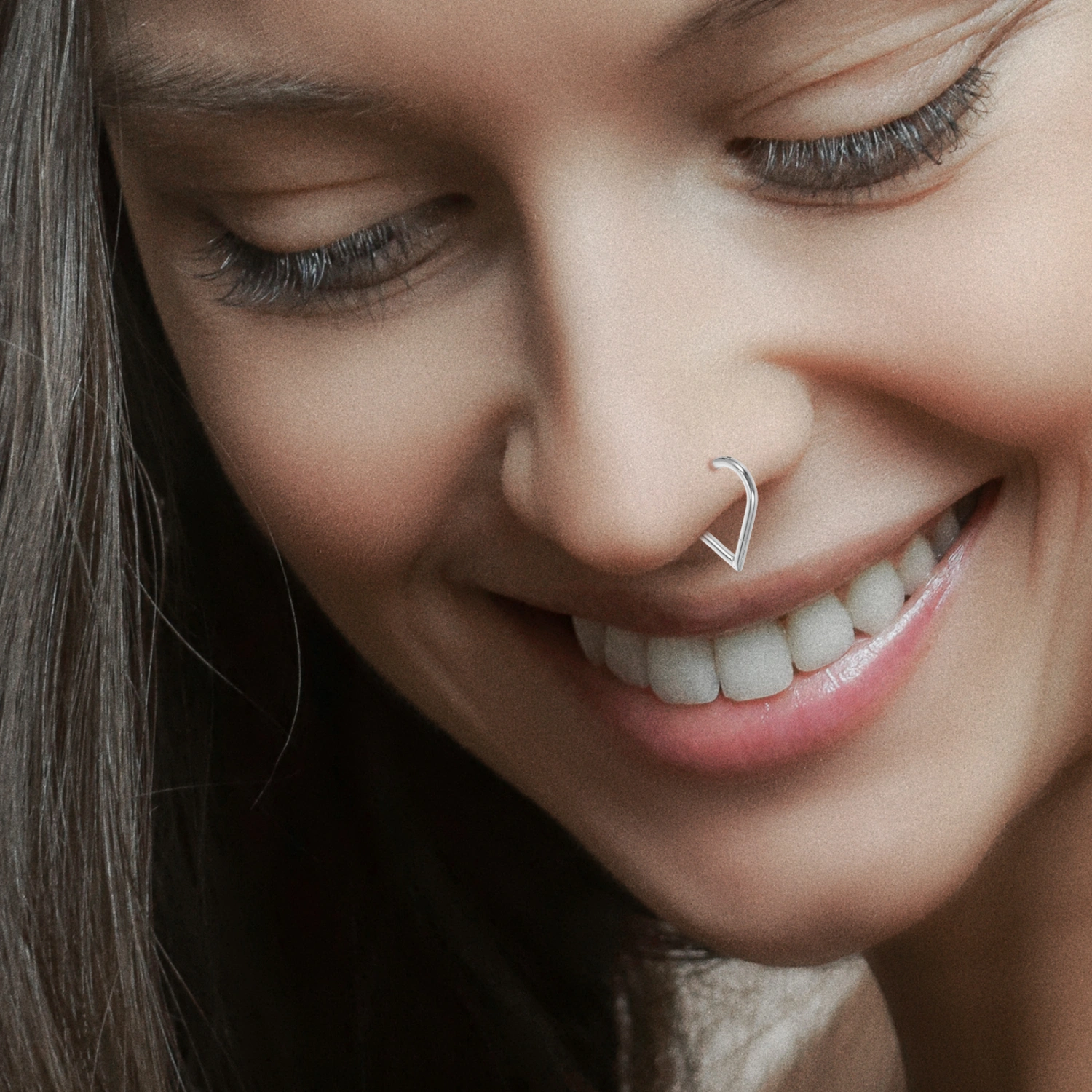 4pcs Heart-shaped Nose Rings Piercing Nose Rings Fashion Women Body Jewelry