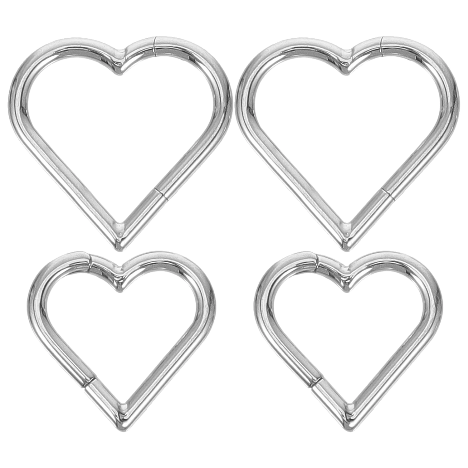 4pcs Heart-shaped Nose Rings Piercing Nose Rings Fashion Women Body Jewelry
