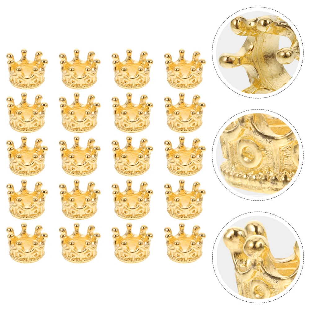 60 Pcs Crown Shape Pendant Jewelry Making Pendants Alloy DIY Charms Pendants