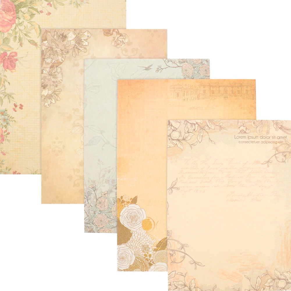 5 Bags Letter Papers European Style Writing Papers Rustic Style Letter Paper Writing Papers