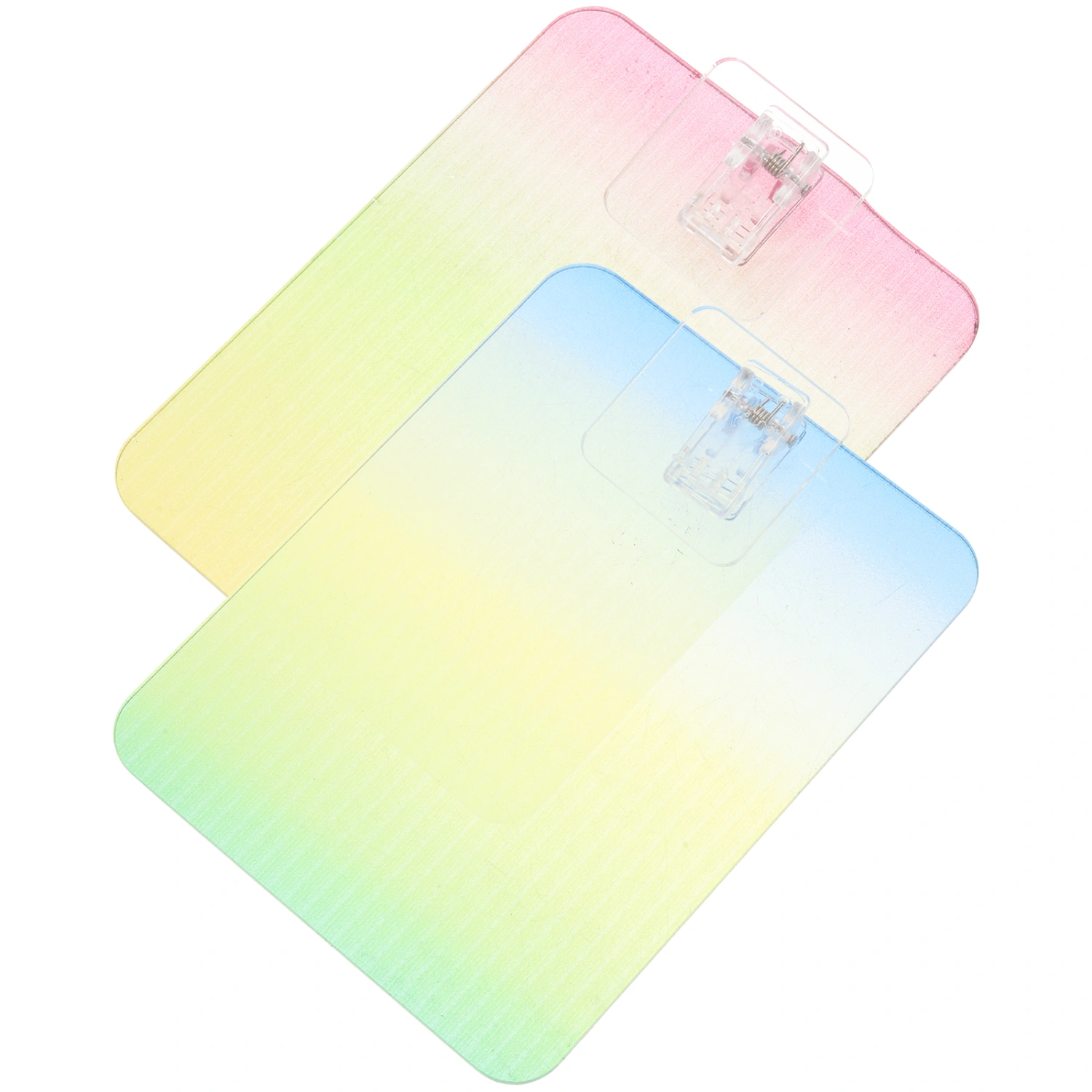 2pcs Multi-purpose Sketch Board Short Hand Clipboard Color Gradient Plastic Record Board for Meeting