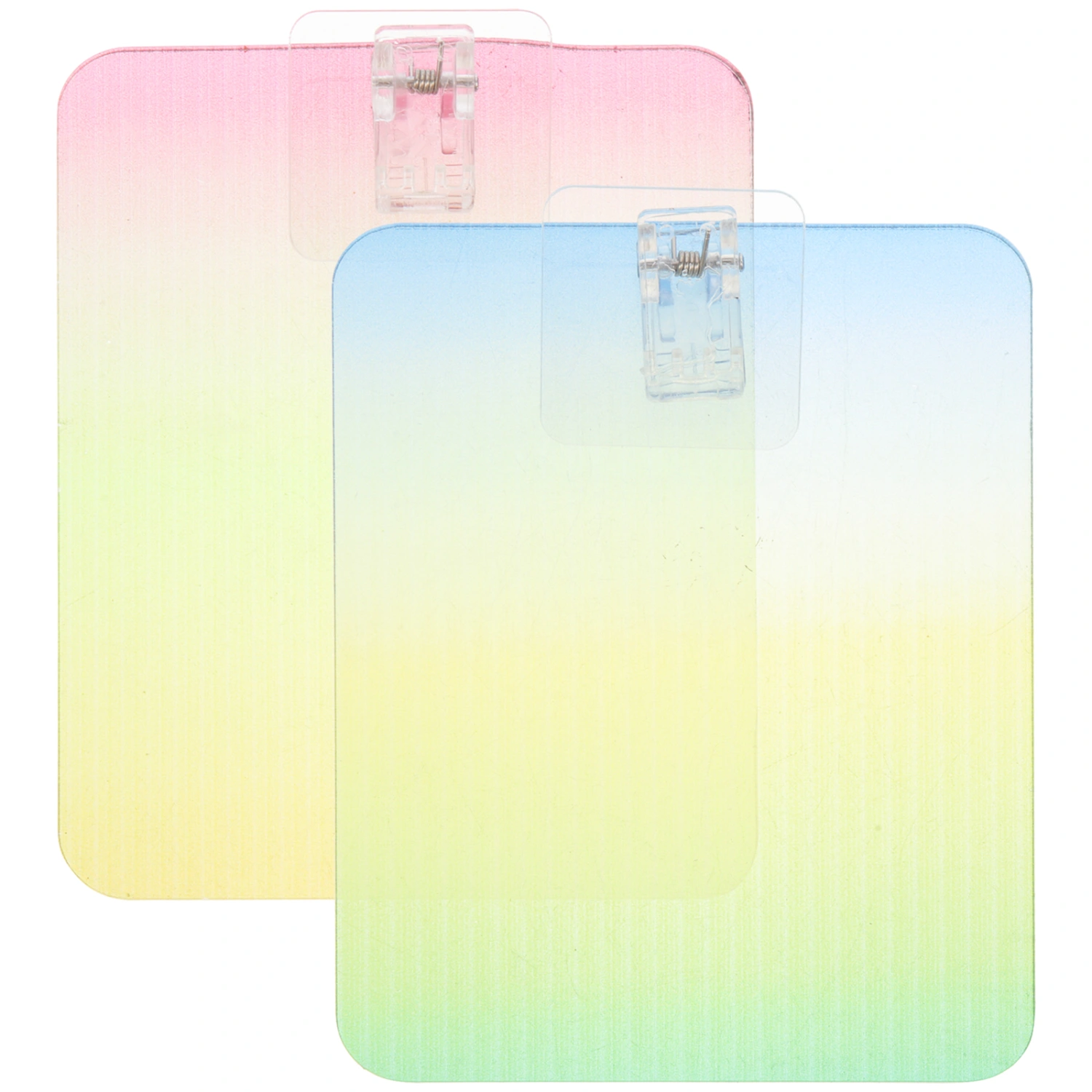 2pcs Multi-purpose Sketch Board Short Hand Clipboard Color Gradient Plastic Record Board for Meeting