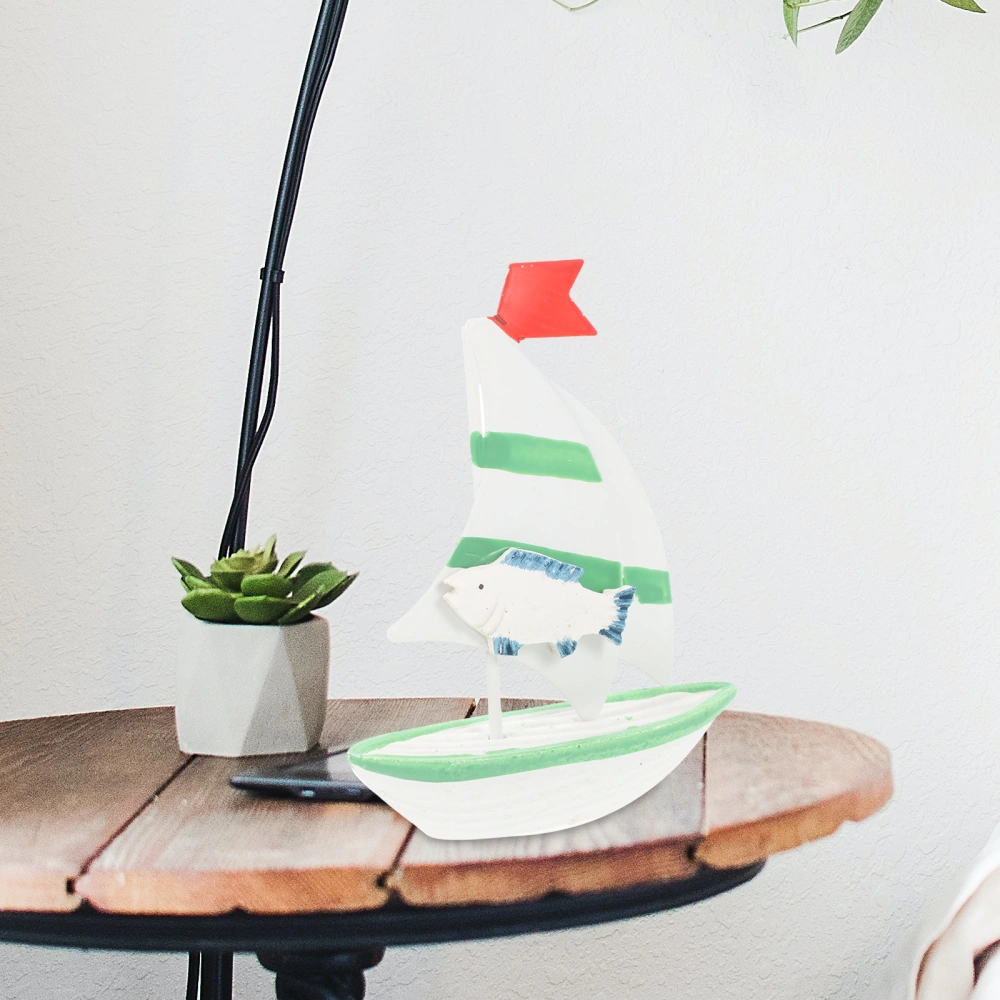 Mediterranean Sailboat Model Sailboat Decor Decorative Boat Model Sailboat Decoration