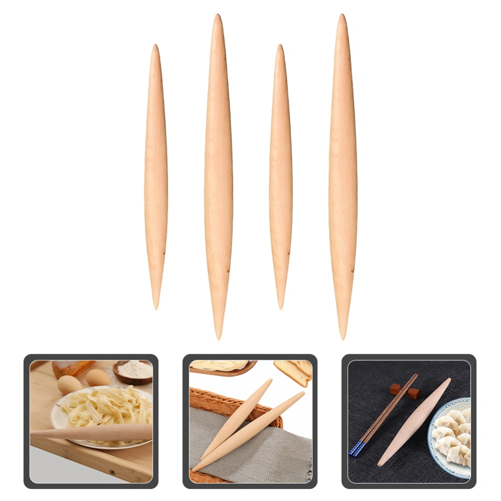 4pcs Wooden Rolling Pin Dough Roller Kitchen Rolling Sticks Roller Pin Baking Tool