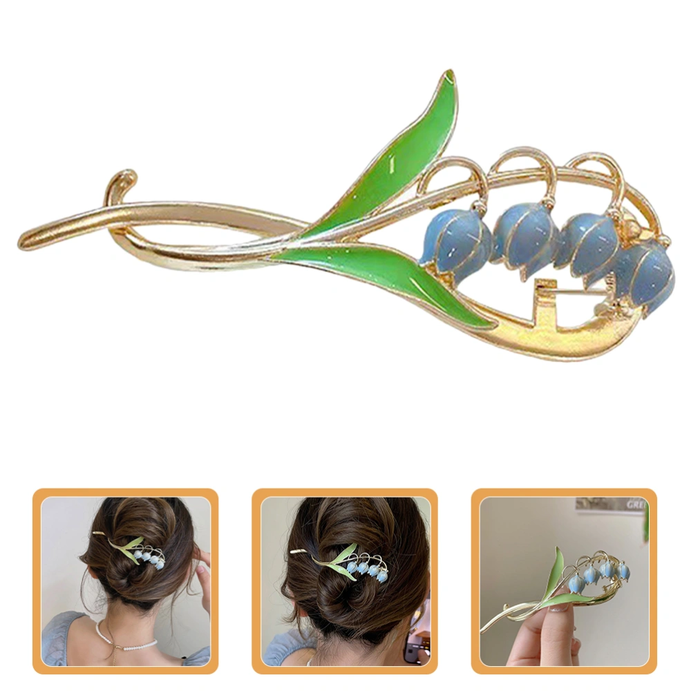 Bellflower Hair Clip Decorative Barrette Women French Hair Clip for Thin and Thick Hair