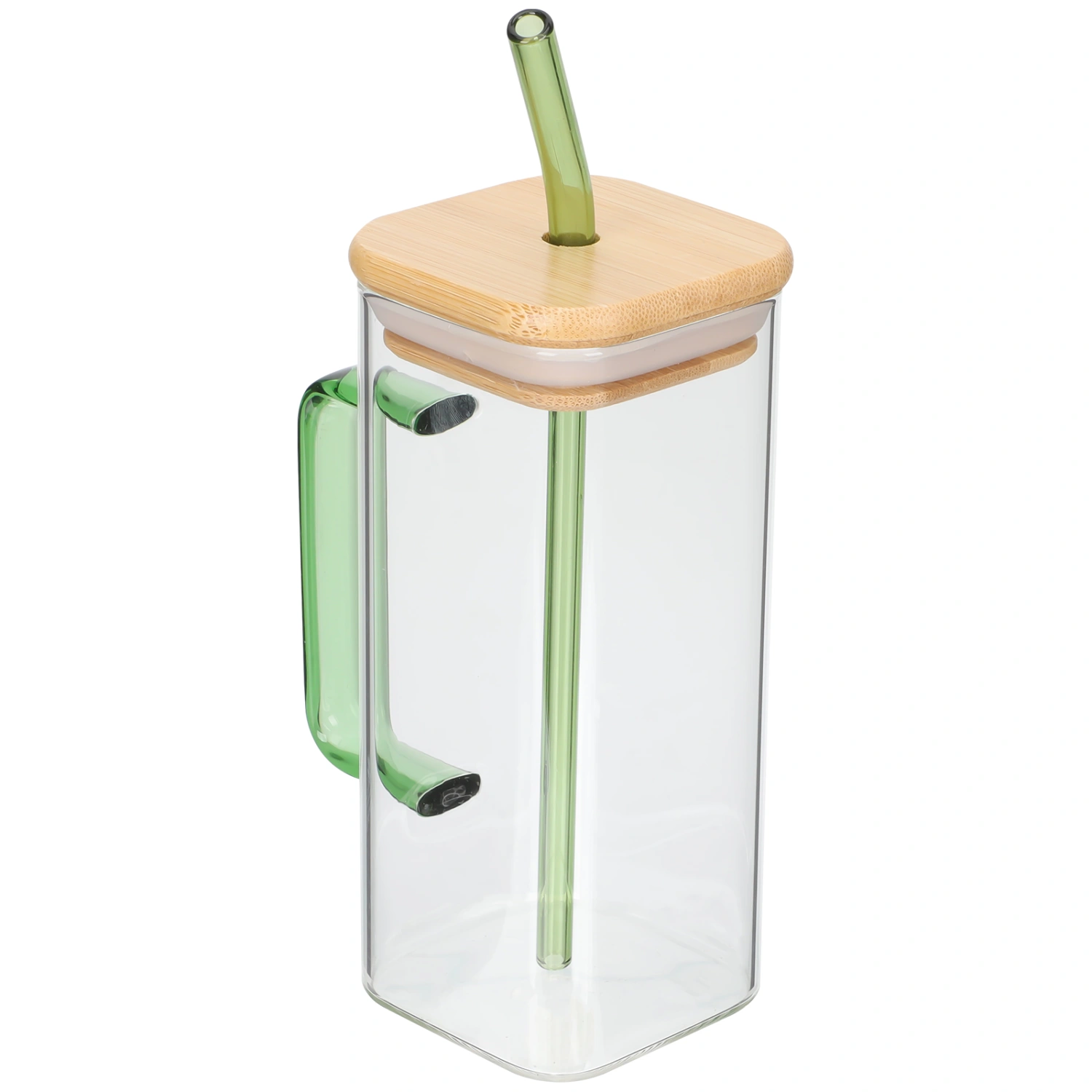 Clear Glass Cup Covered Beverage Cup Milk Drinking Cup Glass Water Cup with Handle
